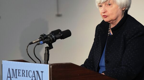 US Secretary of the Treasury Janet Yellen speaks about the success of the American Rescue Plan Act on the one year anniversary of the law during her visit to Mi Casa Resource Center in Denver, Colorado on March 11, 2022. - Sputnik International