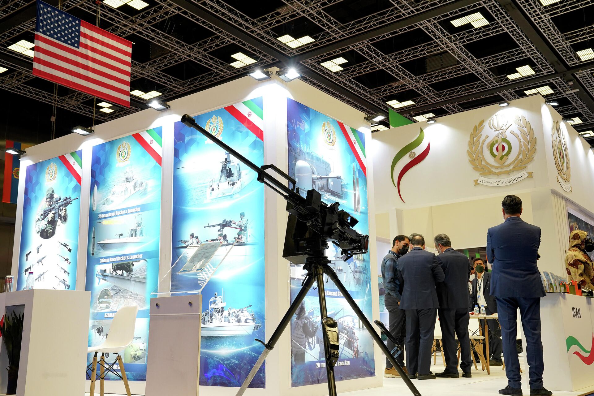 Iran's Pavilion at the DIMDEX exhibition in Doha, Qatar, Wednesday, March 23, 2022. Iran, under sweeping economic sanctions, was hawking weapons on Wednesday at a Qatari defense exhibit, a surprising sight at the major conference also showcasing American companies and fighter jets. - Sputnik International, 1920, 23.03.2022