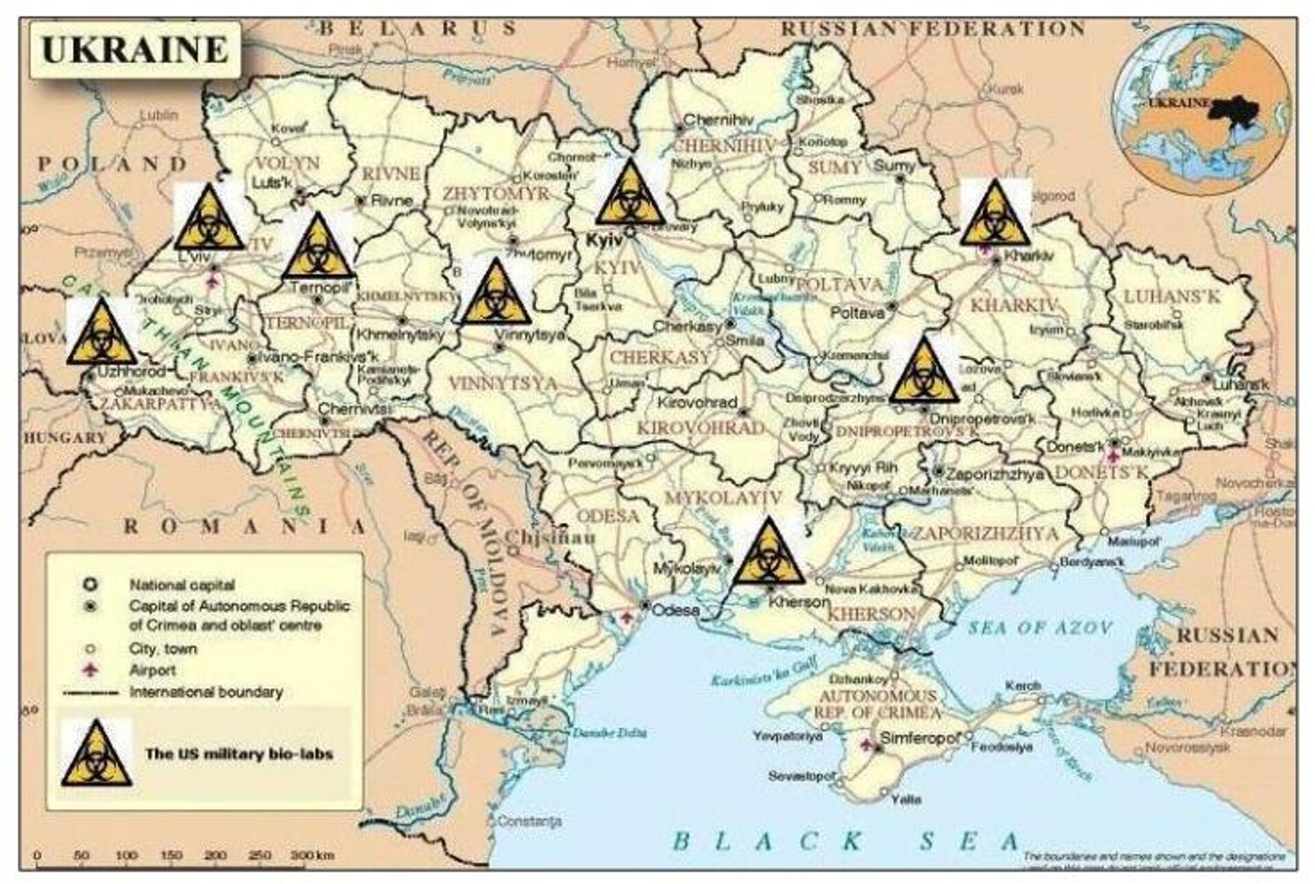 Location of US Biolaborations in Ukraine - Sputnik International, 1920, 25.03.2022