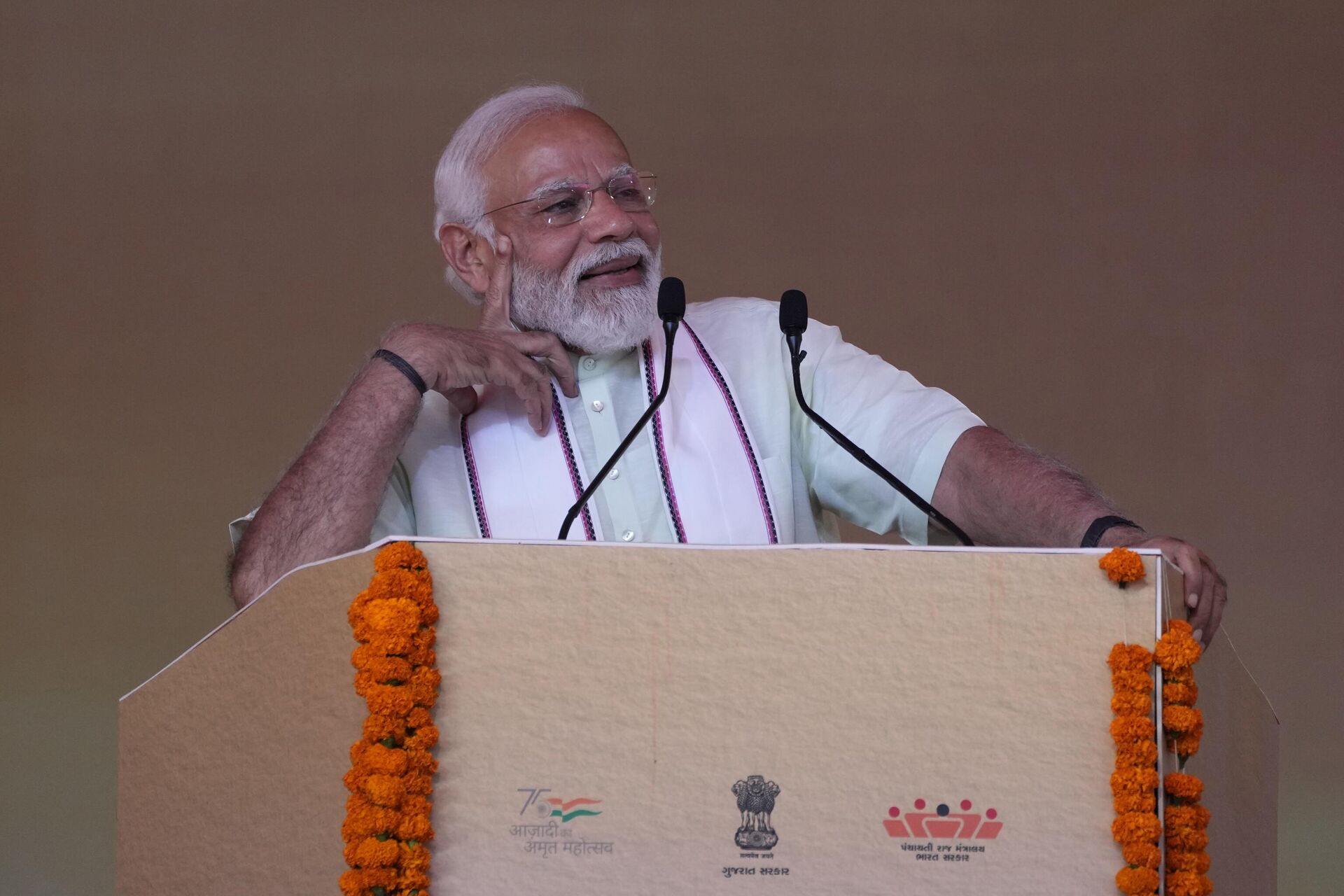 Indian Prime Minister Narendra Modi speaks during a convention of elected representatives of local bodies in Ahmedabad, India, Friday, March 11, 2022. - Sputnik International, 1920, 22.04.2022