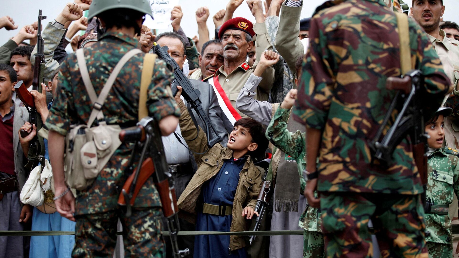 Supporters of the Houthi movement take part in a demonstration, in Sanaa, Yemen July 28, 2016. Picture taken July 28, 2016 - Sputnik International, 1920, 29.03.2022