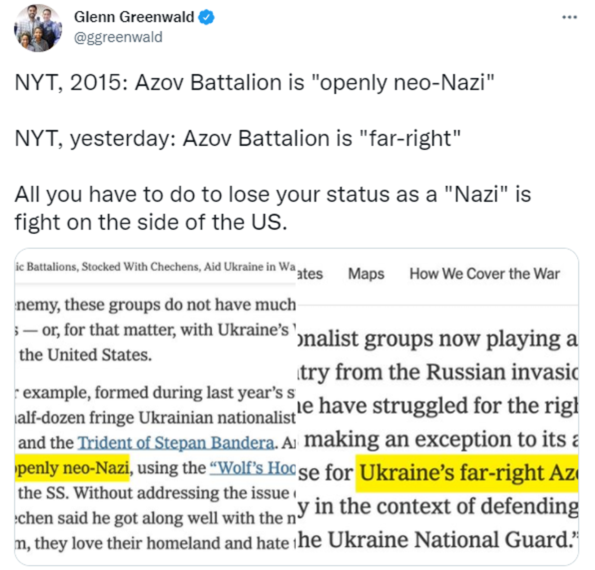 Screenshot of March 18 tweet by Glenn Greenwald - Sputnik International, 1920, 30.03.2022