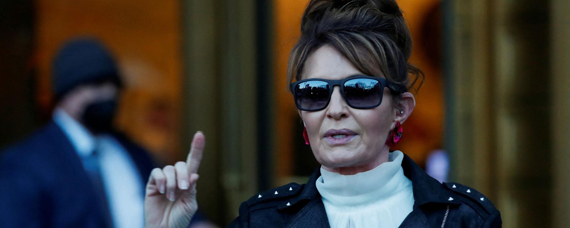 Sarah Palin, 2008 Republican vice presidential candidate and former Alaska governor, speaks to the media as she exits the court during her defamation lawsuit against the New York Times, at the United States Courthouse in the Manhattan borough of New York City, U.S., February 14, 2022. - Sputnik International, 1920, 04.04.2022