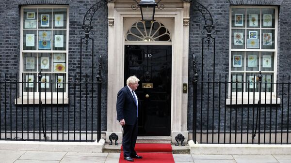 British Prime Minister Boris Johnson waits in Downing Street ahead of a meeting with Ghanaian President Nana Akufo-Addo in London, Britain, April 5, 2022 - Sputnik International