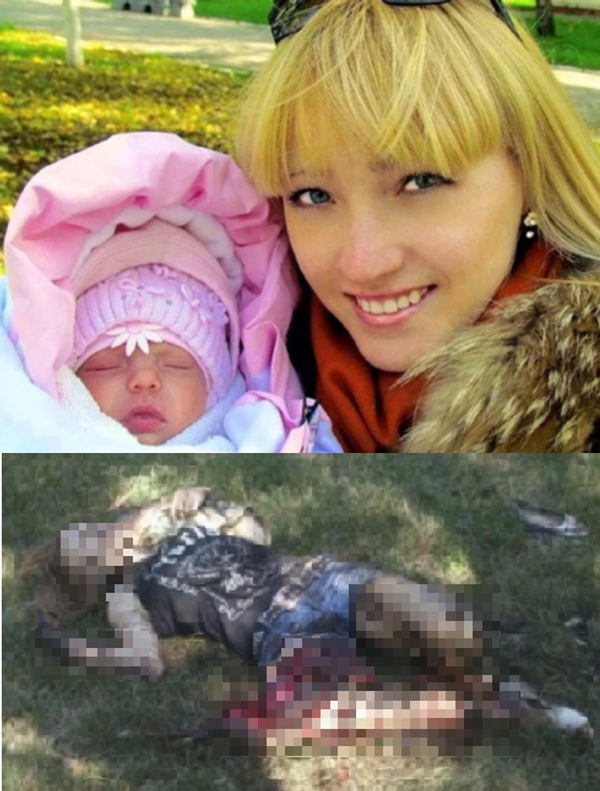 &quot;The Madonna of Gorlovka&quot; – Kristina Zhuk, a young woman, with her 10-month-old daughter Kira were killed on 27 July 2014, when the Ukrainian Armed Forces (UAF) shelled the streets of Gorlovka with Grad rocket launchers. Four children were killed that day, later dubbed the “Donetsk Bloody Sunday”. Among them was little Kira. She died in the arms of her mother, who was fleeing from UAF soldiers. Kira&#x27;s grandmother could not immediately find her daughter and granddaughter. Kristina was lying dead on the grass of the town square, still cradling her daughter in her arms. - Sputnik International