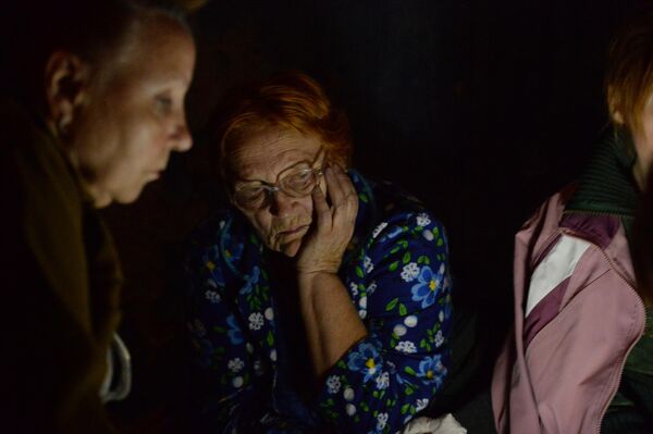 Ukrainian shells hit not only homes but also hospitals, forcing patients to hide in basements. Photo: Donetsk residents hiding in the basement of a hospital during the shelling of the city by the Ukrainian military. - Sputnik International