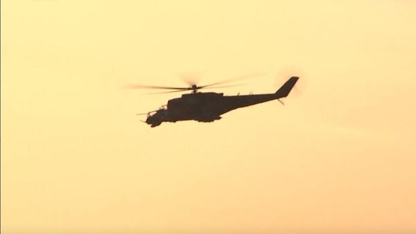 Russian strike helicopters on combat mission - Sputnik International