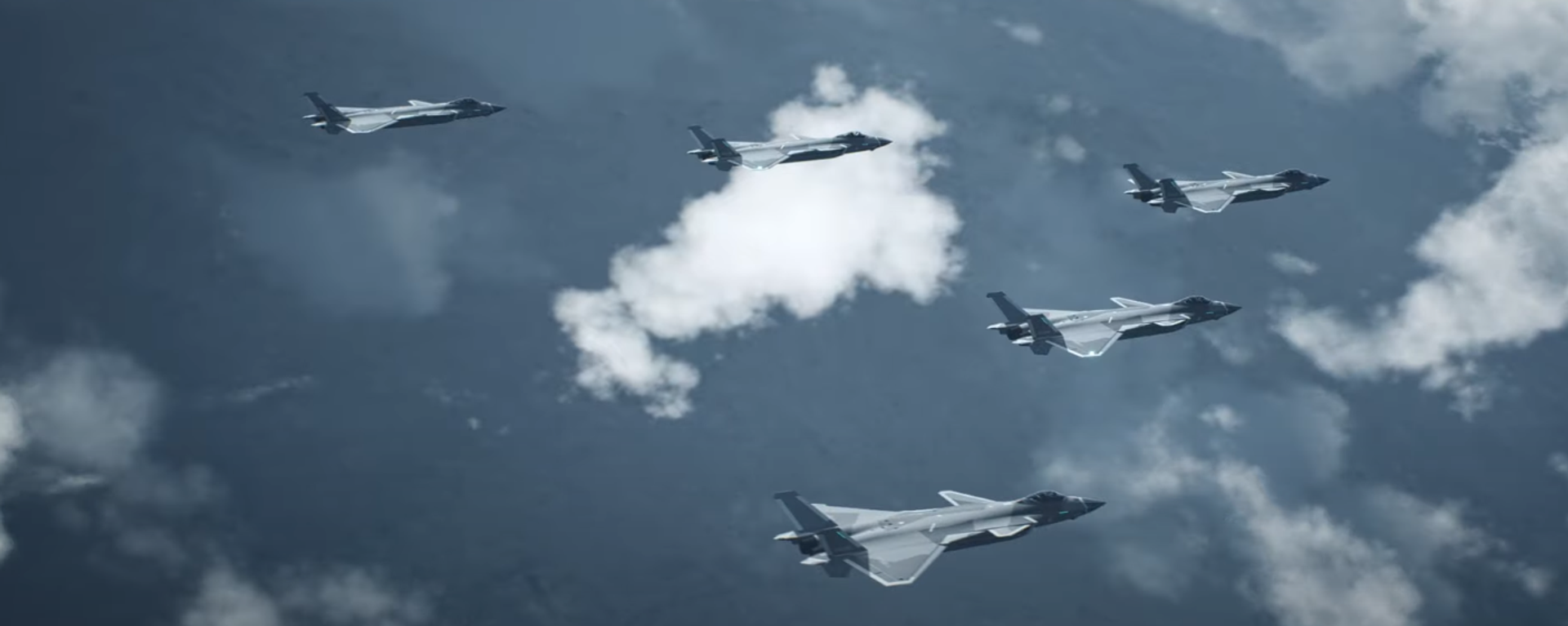 Chengdu J-20s flying in formation. Rendering by YouTuber 赵羽佳 - Sputnik International, 1920, 15.11.2023