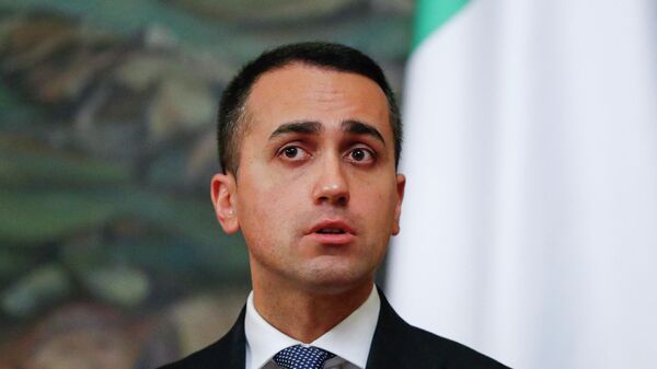 Italian Foreign Minister Luigi Di Maio speaks during a news conference following talks with his Russian counterpart in Moscow, on February 17, 2022. - Sputnik International