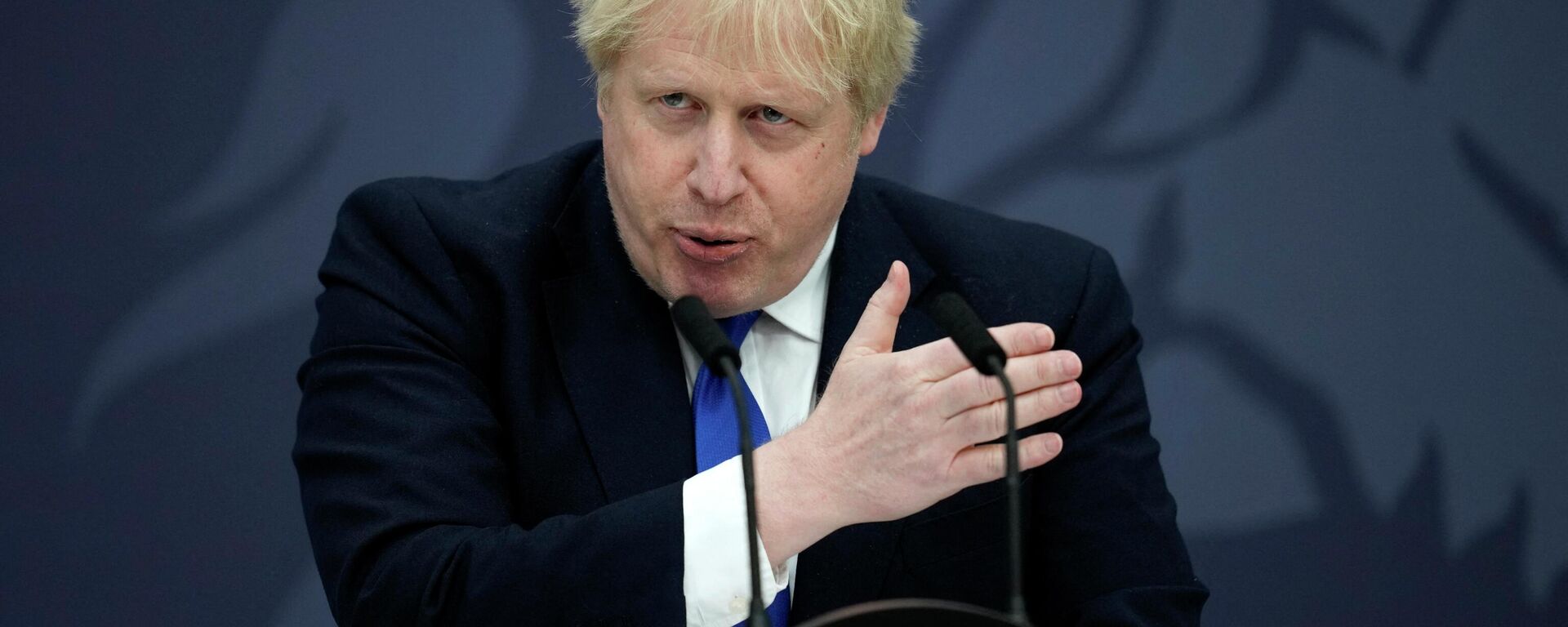 Britain's Prime Minister Boris Johnson makes a speech on immigration, at Lydd Airport, in south east England, on  April 14, 2022. - Sputnik International, 1920, 06.05.2022