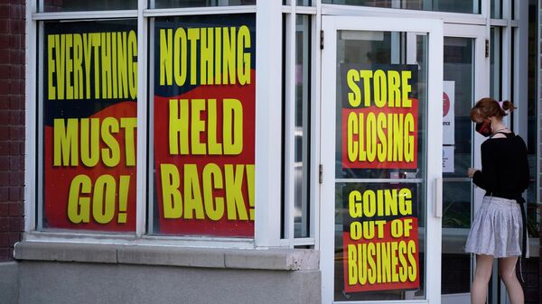 Store closing signs are shown on a Stein Mart store Sunday, Aug. 30, 2020, in Salt Lake City. - Sputnik International