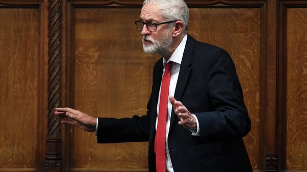 A handout photograph released by the UK Parliament shows opposition Labour Party former leader Jeremy Corbyn speaking during a debate on cladding removal costs in the House of Commons in London on January 10, 2022 - Sputnik International