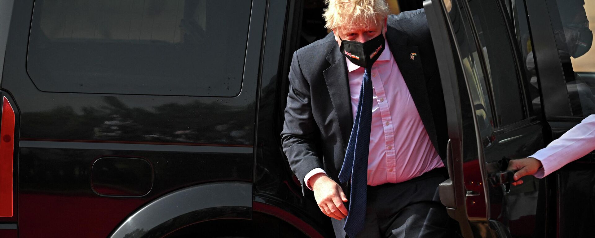 Britain's Prime Minister Boris Johnson arrives to attend his ceremonial reception at India’s presidential palace Rashtrapati Bhavan in New Delhi on April 22, 2022 - Sputnik International, 1920, 22.04.2022