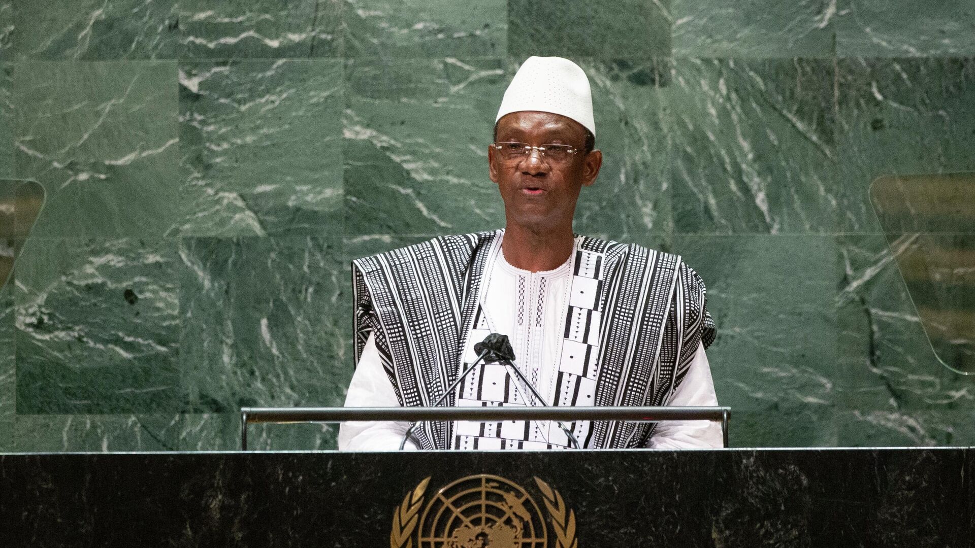 Mali's Prime Minister Choguel Maiga addresses the 76th session of the United Nations General Assembly at U.N. headquarters on Saturday, Sept. 25, 2021.  - Sputnik International, 1920, 22.04.2022