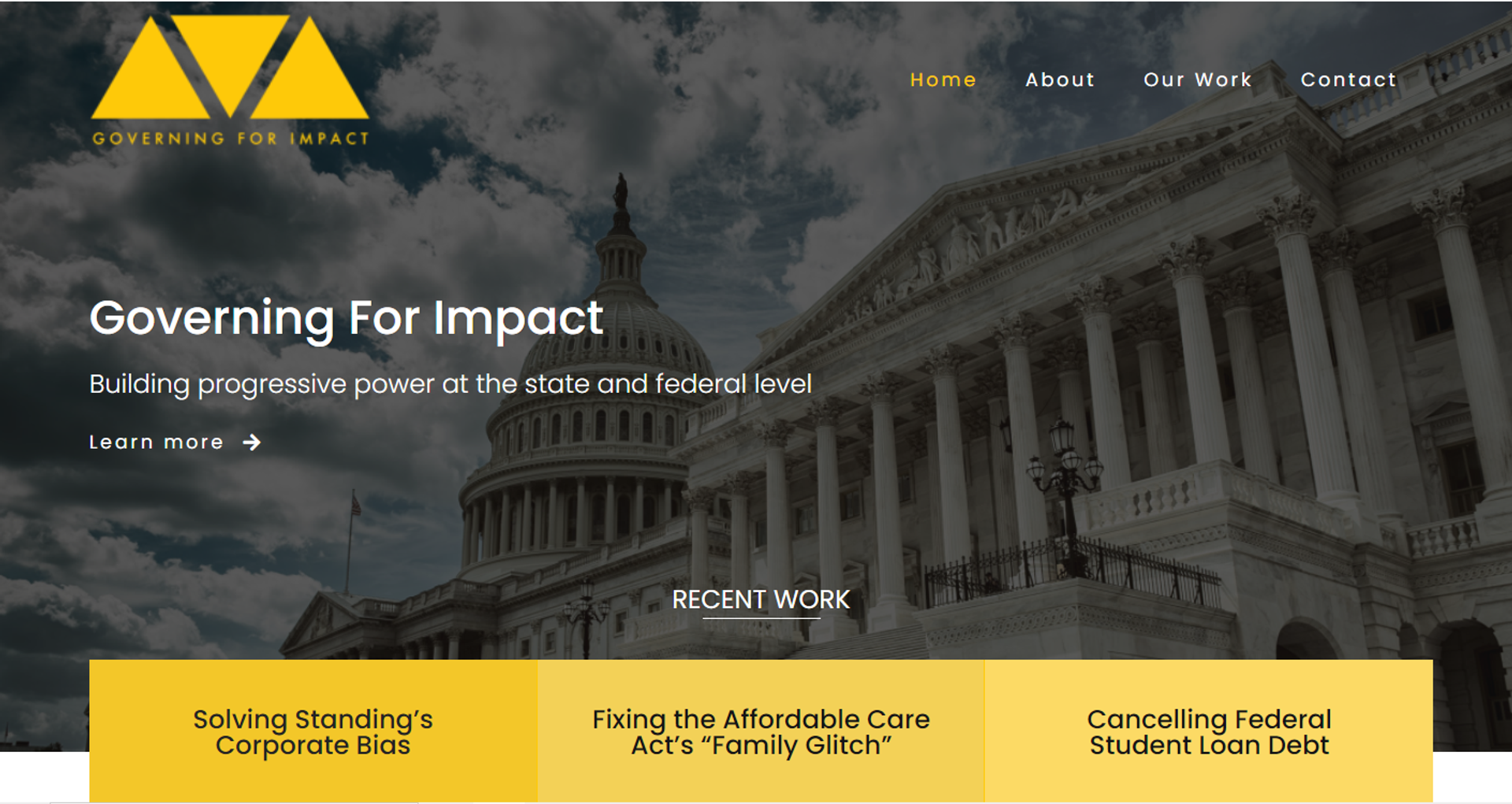 Screengrab of the Governing for Impact website landing page. The website is not accessible by search engine. - Sputnik International, 1920, 26.04.2022