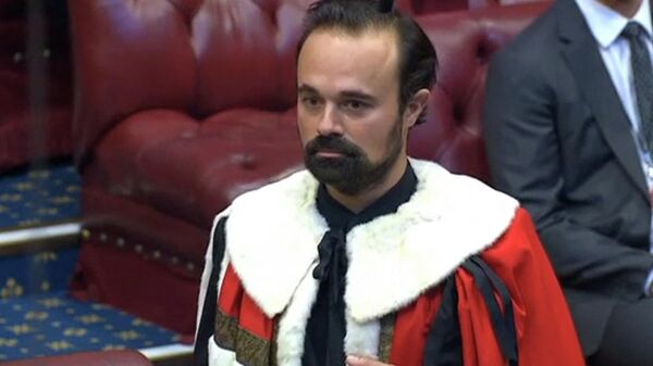 A video grab from footage broadcast by the UK Parliament's Parliamentary Recording Unit (PRU) shows Russian-British businessman Evgeny Lebedev during his introduction in the House of Lords in London on December 17, 2020 - Sputnik International