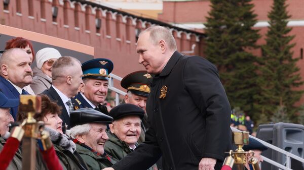 President Vladimir Putin on Red Square as the Victory Day military parade is being held - Sputnik International