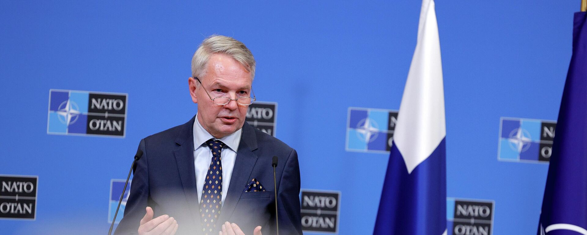 Finland's Foreign Minister Pekka Haavisto speaks during a media conference at NATO headquarters in Brussels, Monday, Jan. 24, 2022. - Sputnik International, 1920, 14.05.2022