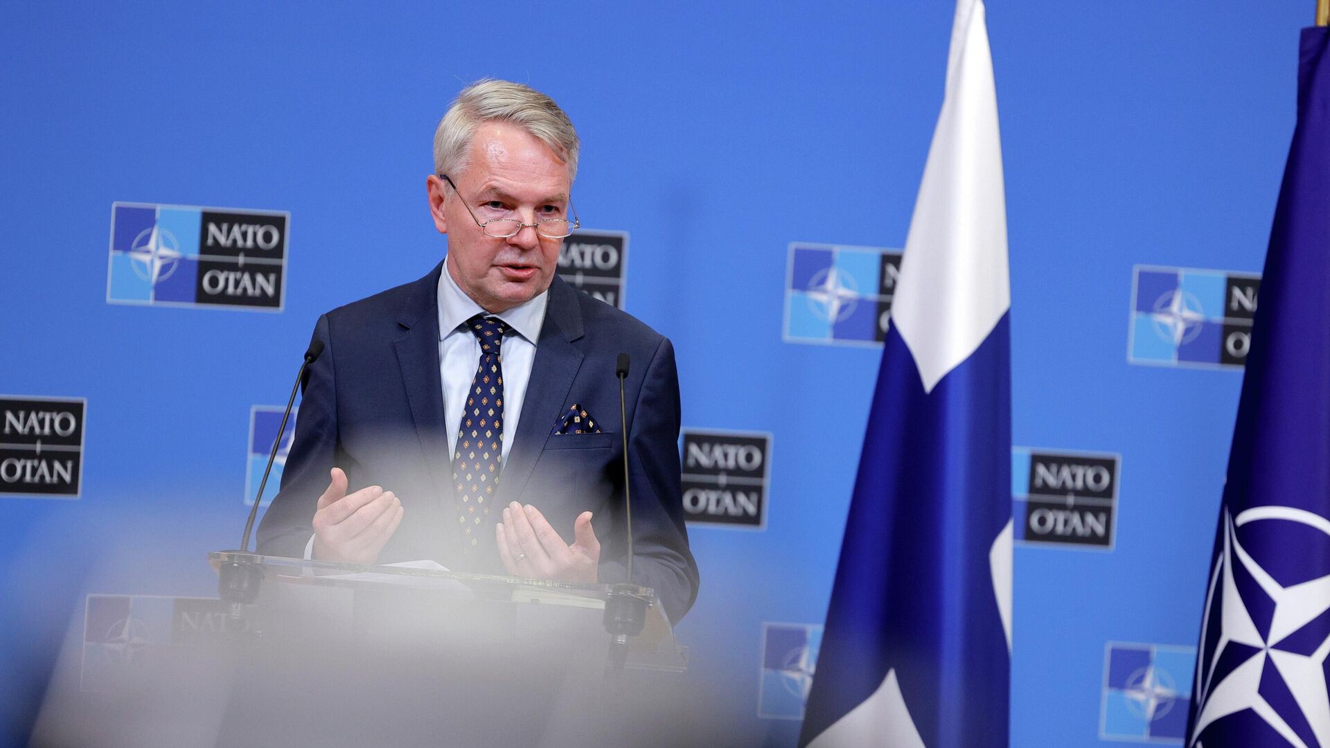 Finland's Foreign Minister Pekka Haavisto speaks during a media conference at NATO headquarters in Brussels, Monday, Jan. 24, 2022. - Sputnik International, 1920, 30.03.2023