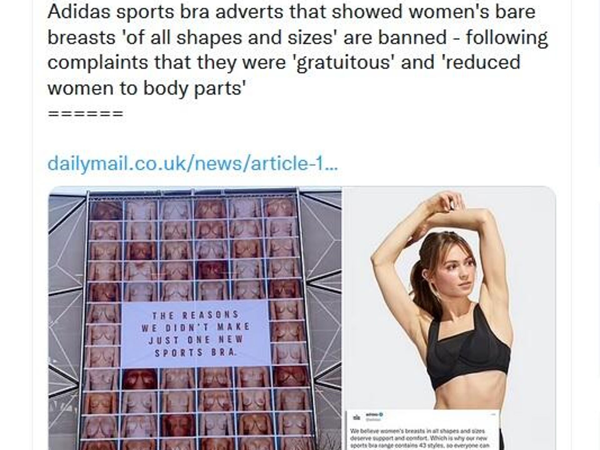 Is this advert offensive? Why adidas' sports bra ad was banned