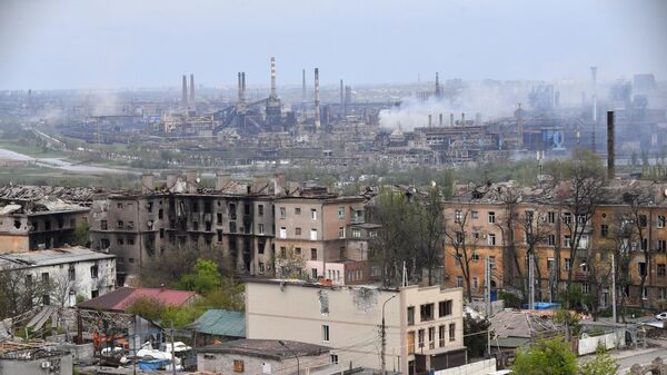 View of the metallurgical plant Azovstal in Mariupol. - Sputnik International