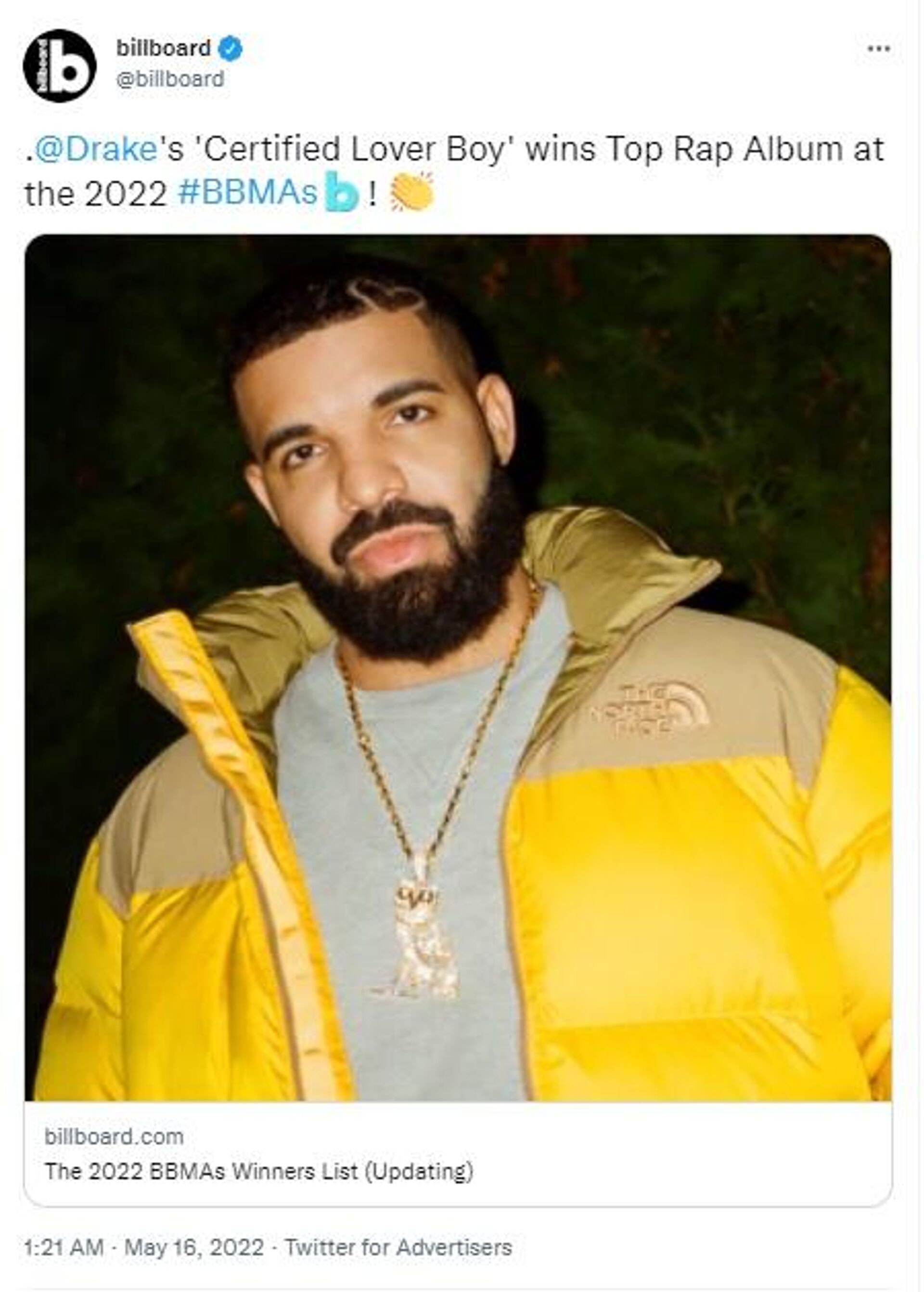 Drake's Certified Lover Boy wins Top Rap Album at Billboard Music Awards 2022 - Sputnik International, 1920, 16.05.2022