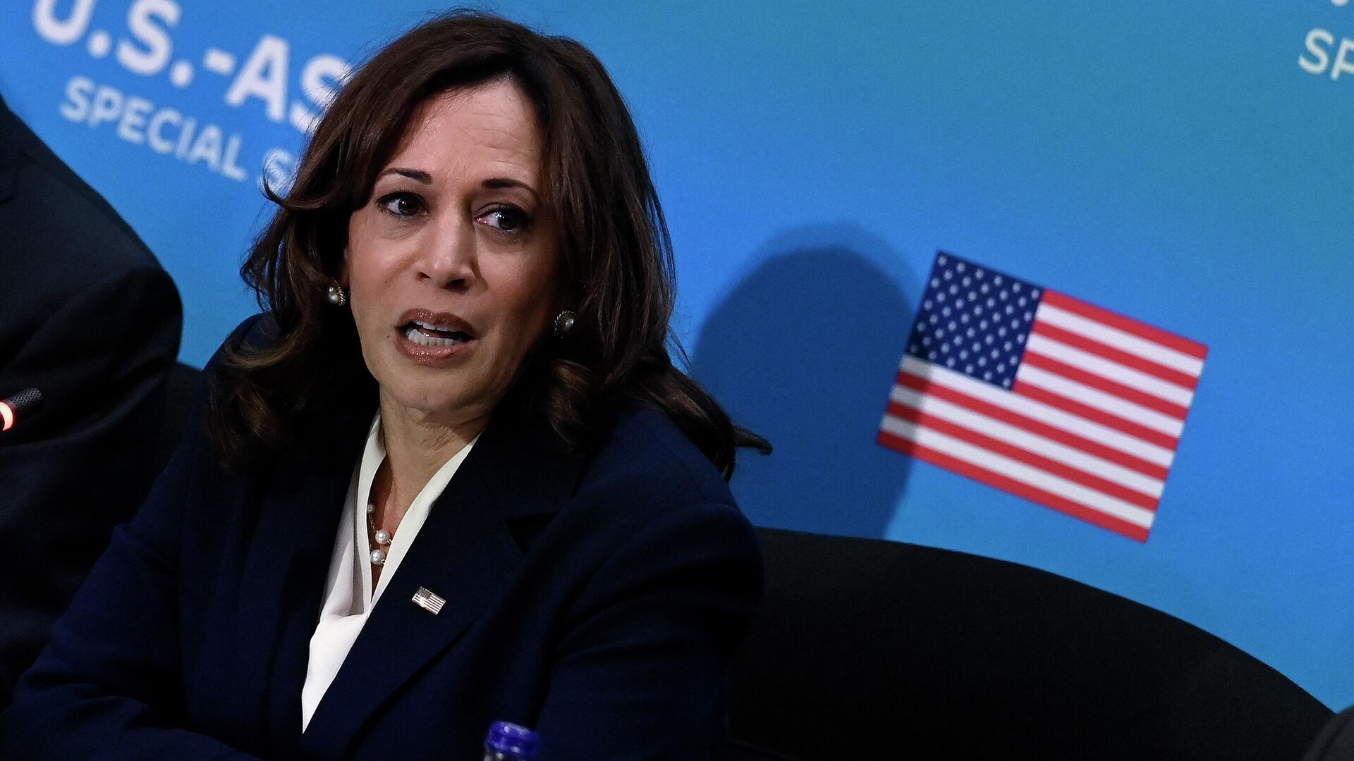 (FILES) In this file photo taken on May 13, 2022, US Vice President Kamala Harris speaks as she meets with the leaders of ASEAN countries, members of the Cabinet, and other Administration officials to discuss climate action, clean energy, and sustainable infrastructure, during the US-ASEAN Special Summit at the State Department in Washington, DC.  - Sputnik International, 1920, 16.05.2022