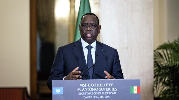Senegal's President Macky Sall speaks during a press conference with the United Nations (UN) secretary-general, as part of the UN chief's West Africa tour, in Dakar, on May 1, 2022 - Sputnik International