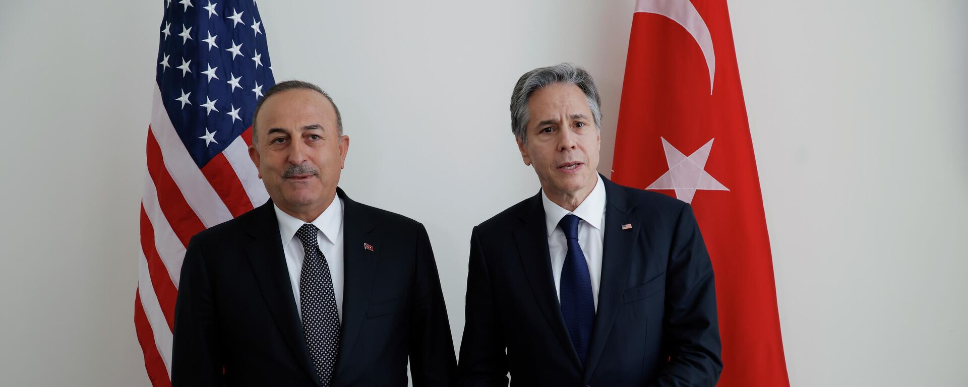 U.S. Secretary of State Antony Blinken meets with Turkish Foreign Minister Mevlut Cavusoglu at the United Nations Wednesday, May 18, 2022. - Sputnik International, 1920, 18.05.2022
