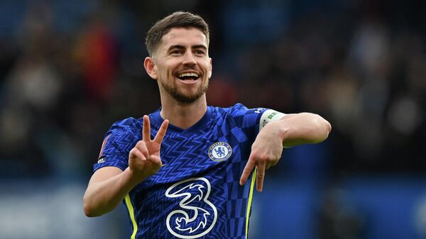 Chelsea's Italian midfielder Jorginho gestures on the pitch after the English FA Cup fourth round football match between Chelsea and Plymouth Argyle at Stamford Bridge in London on February 5, 2022 - Sputnik International