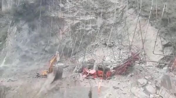 Under construction tunnel collapses in Ramban district of J&K near Khoni Nallah.  - Sputnik International