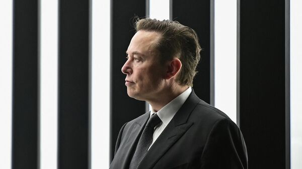 Tesla CEO Elon Musk is pictured as he attends the start of the production at Tesla's Gigafactory on March 22, 2022 in Gruenheide, southeast of Berlin - Sputnik International
