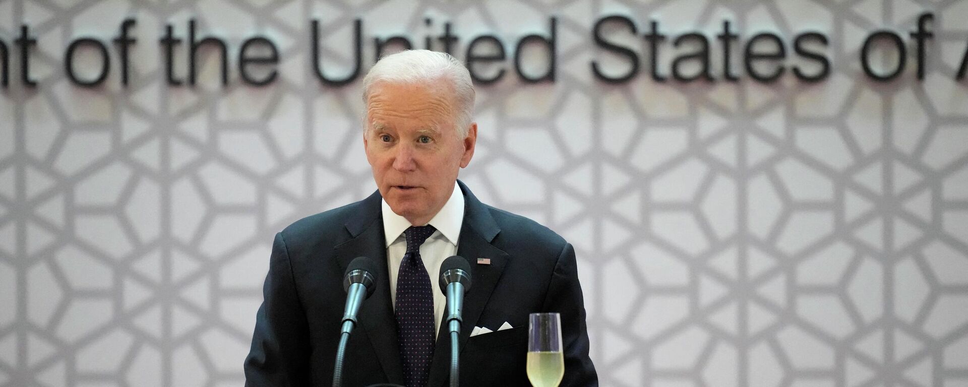 US President Joe Biden delivers a speech before the state dinner with South Korean President Yoon Suk Yeol at the National Museum of Korea in Seoul on May 21, 2022. - Sputnik International, 1920, 21.05.2022