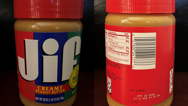 The J. M. Smucker Co. is recalling select Jif® peanut butter products sold in the U.S. due to potential Salmonella contamination. Salmonella is an organism which can cause serious and sometimes fatal infections in young children, frail or elderly people, and others with weakened immune systems. Healthy persons infected with Salmonella often experience fever, diarrhea (which may be bloody), nausea, vomiting and abdominal pain. In rare circumstances, infection with Salmonella can result in the organism getting into the bloodstream and producing more severe illnesses such as arterial infections (i.e., infected aneurysms), endocarditis and arthritis. (FDA, May 20, 2022) - Sputnik International