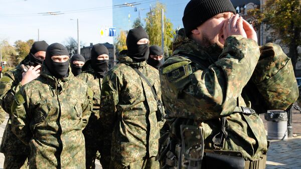 Azov Battalion cadets deployed in the conflict zone in southeastern Ukraine, 2014. - Sputnik International