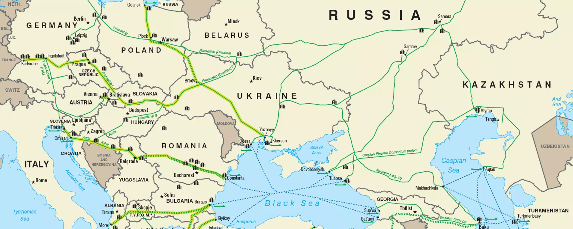 Oil pipelines in Europe - Sputnik International, 1920, 26.05.2022
