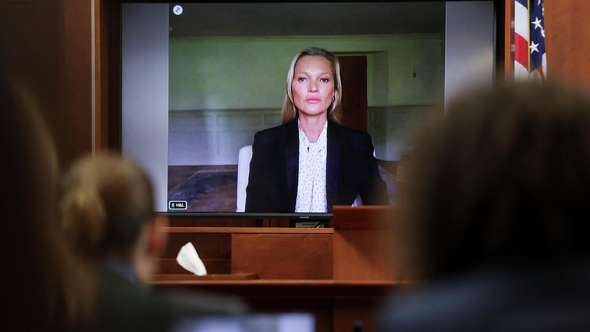 Model Kate Moss, a former girlfriend of actor Johnny Depp, testifies via video link at the Fairfax County Circuit Courthouse in Fairfax, Va., Wednesday, May 25, 2022 - Sputnik International, 1920, 25.05.2022