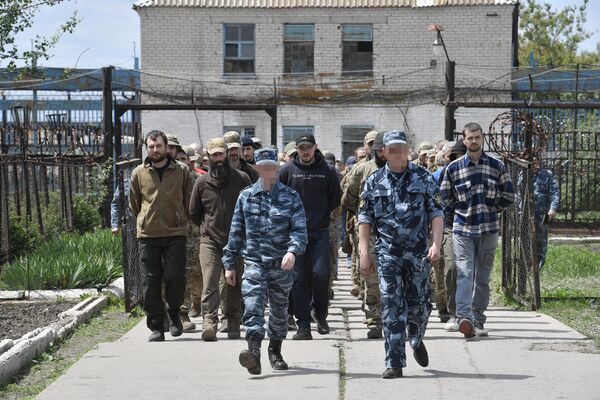 Ukrainian prisoners of war in a penitentiary facility in the Donetsk People&#x27;s Republic. - Sputnik International