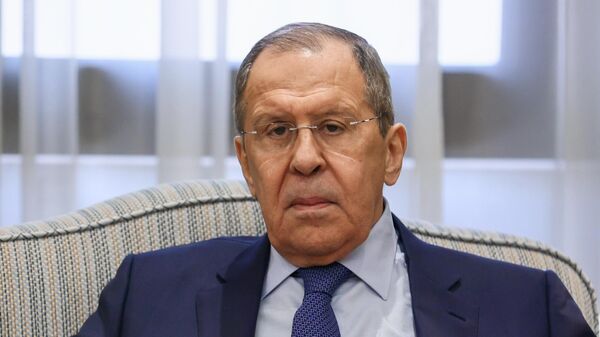 Russian Foreign Minister Sergey Lavrov at a meeting with Secretary General of the Organization of Islamic Cooperation (OIC) Hussein Ibrahim Taha in Riyadh as part of his visit to Saudi Arabia. - Sputnik International