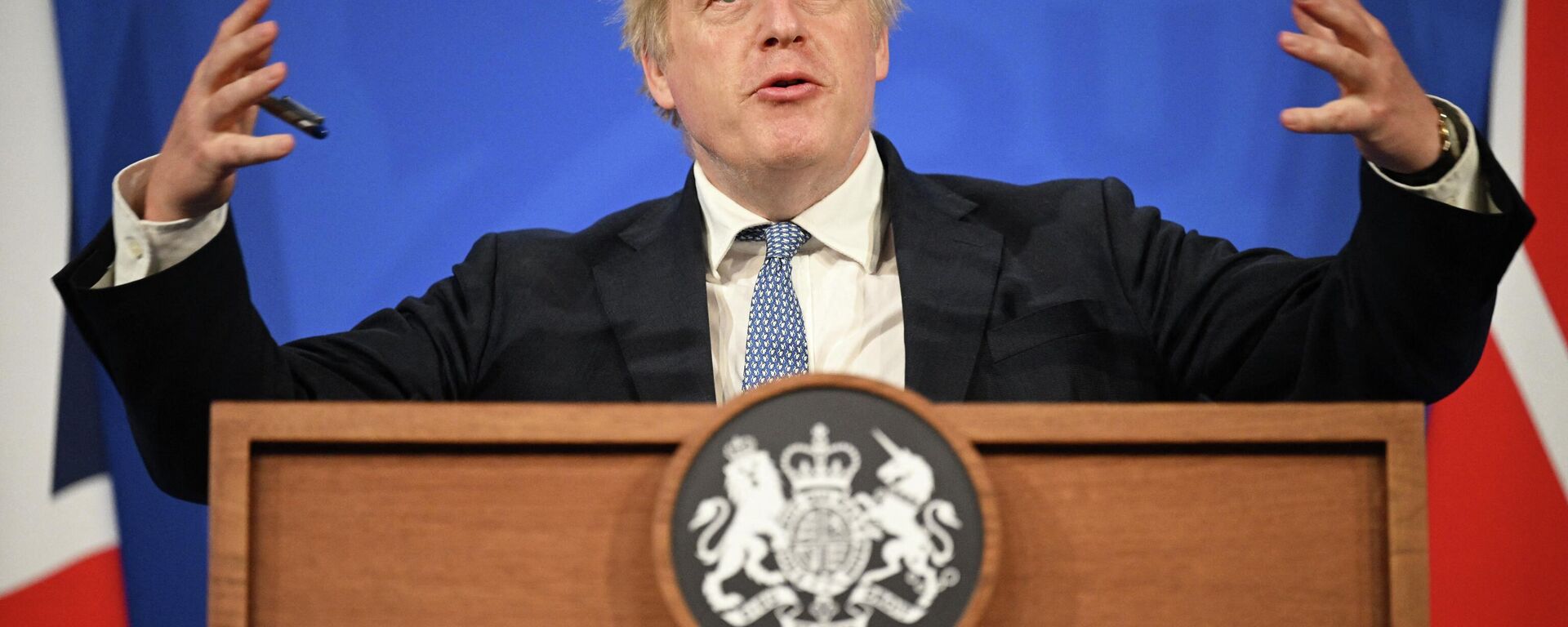 Britain's Prime Minister Boris Johnson speaks during a press conference in the Downing Street Briefing Room in central London on May 25, 2022, following the publication of the Sue Gray report - Sputnik International, 1920, 05.06.2022