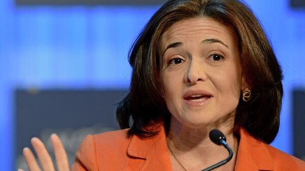 Sheryl Sandberg, Chief Operating Officer and Member of the Board, Facebook, USA; Young Global Leader Alumnus gives a statement during the session 'Women in Economic Decision-making' at the Annual Meeting 2013 of the World Economic Forum in Davos, Switzerland, January 25, 2013.  - Sputnik International