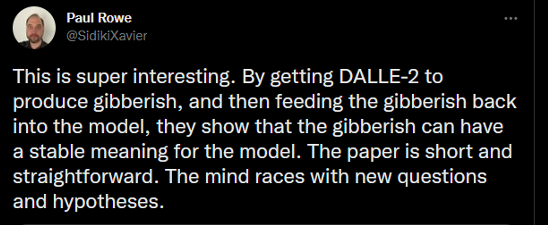 Twitter user Paul Rowe (@SidikiXavier) comments on Giannis Daras' DALLE-2 theory.  - Sputnik International, 1920, 03.06.2022