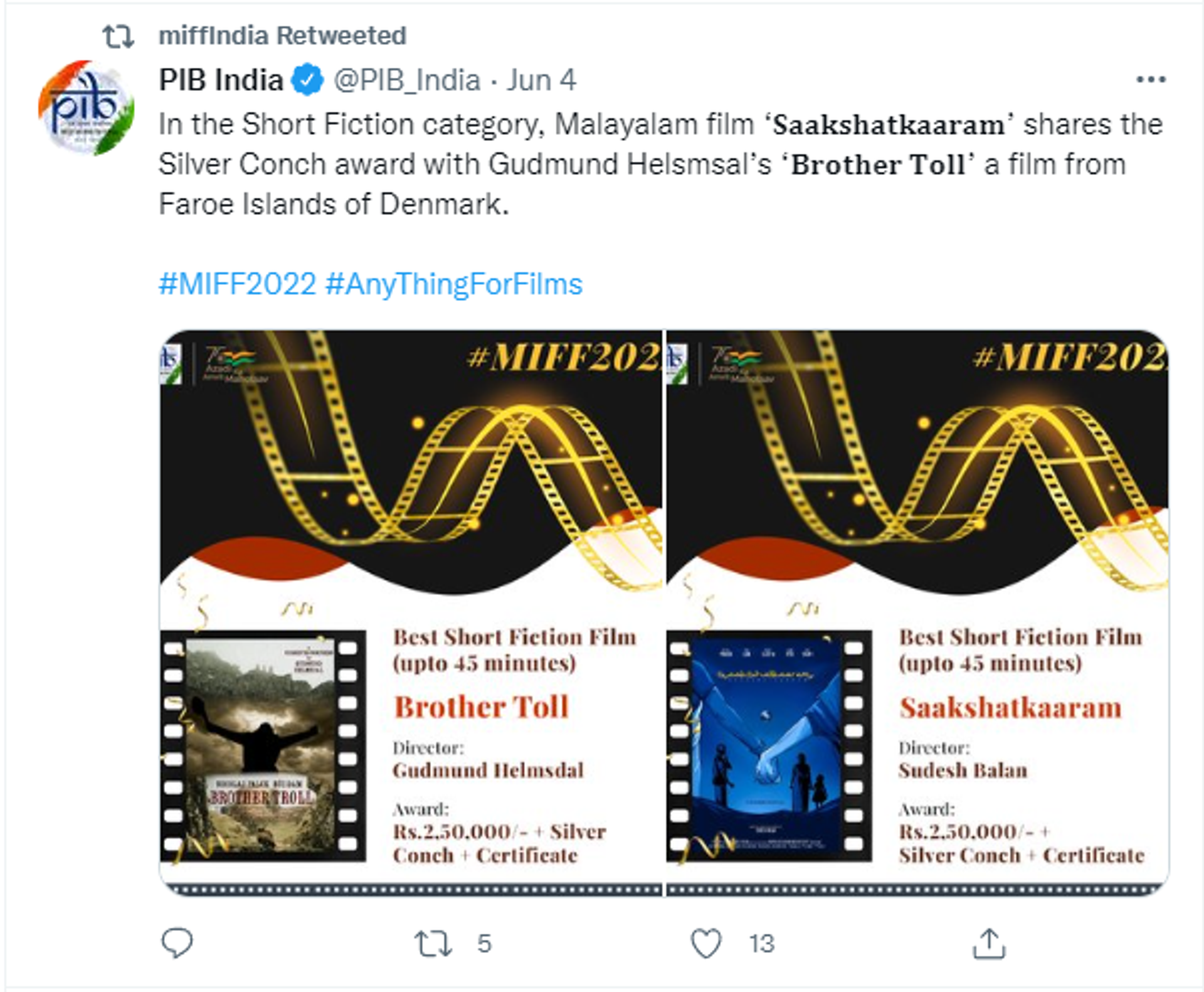 17th Mumbai International Film Festival (MIFF) witnesses gala closing ceremony in India - Sputnik International, 1920, 06.06.2022
