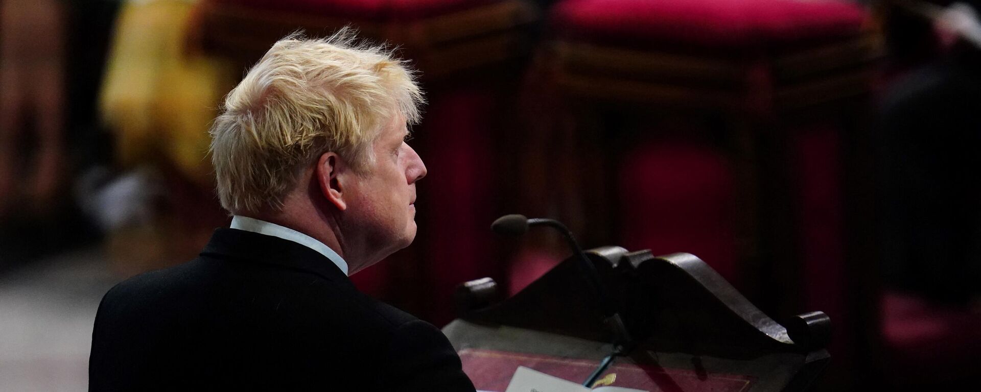 Britain's Prime Minister Boris Johnson speaks during the National Service of Thanksgiving for The Queen's reign at Saint Paul's Cathedral in London on June 3, 2022 as part of Queen Elizabeth II's platinum jubilee celebrations. - Sputnik International, 1920, 26.06.2022