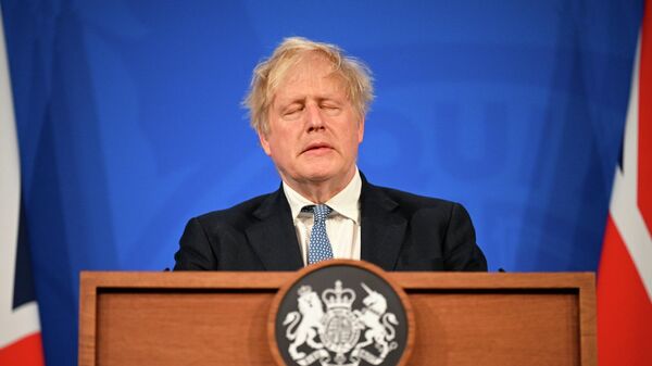FILE - Britain's Prime Minister Boris Johnson speaks during a press conference in Downing Street, London, Wednesday, May 25 2022, following the publication of Sue Gray's report into Downing Street parties in Whitehall  - Sputnik International
