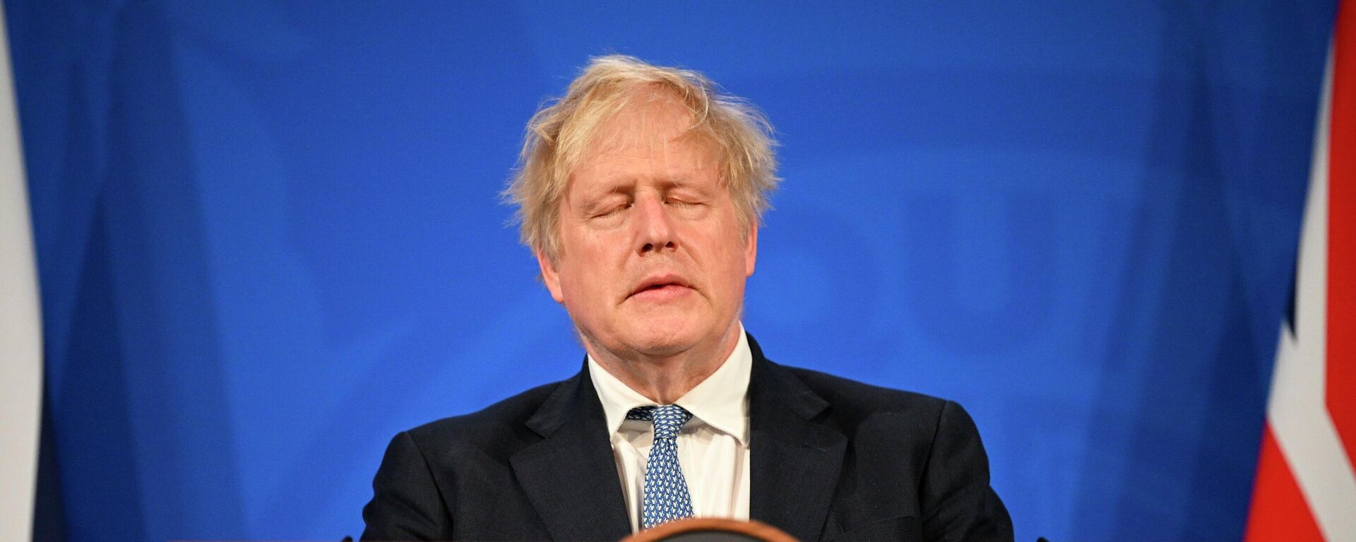 FILE - Britain's Prime Minister Boris Johnson speaks during a press conference in Downing Street, London, Wednesday, May 25 2022, following the publication of Sue Gray's report into Downing Street parties in Whitehall  - Sputnik International, 1920, 07.06.2022