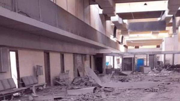 Image posted to social media purporting to show damage to Damascus International Airport following Israeli strike. - Sputnik International