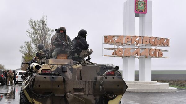 Lugansk People's Republic (LPR) forces at the Kharkov region's border - Sputnik International
