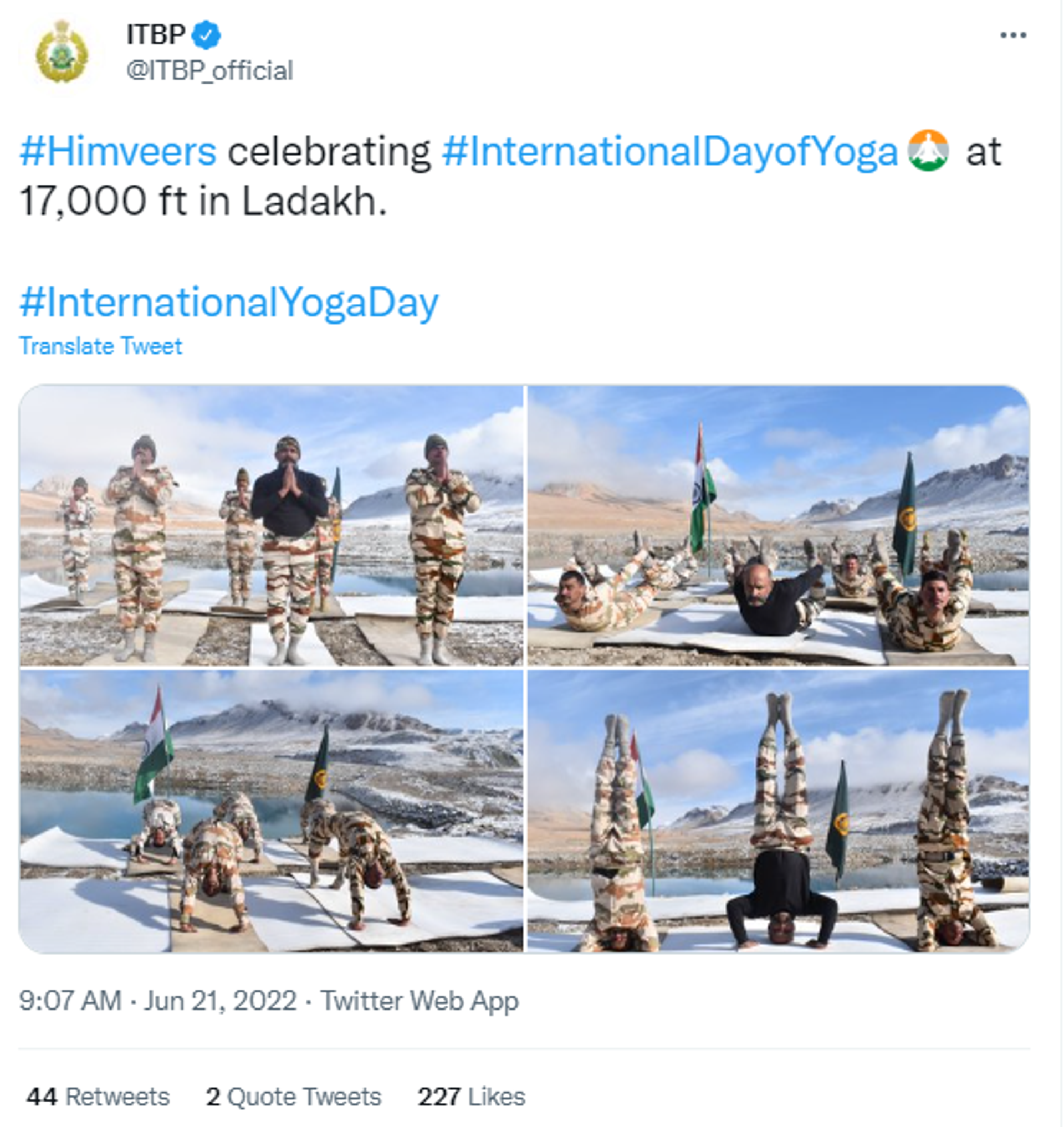 ITBP Troopers Performing Yoga in Ladakh - Sputnik International, 1920, 21.06.2022