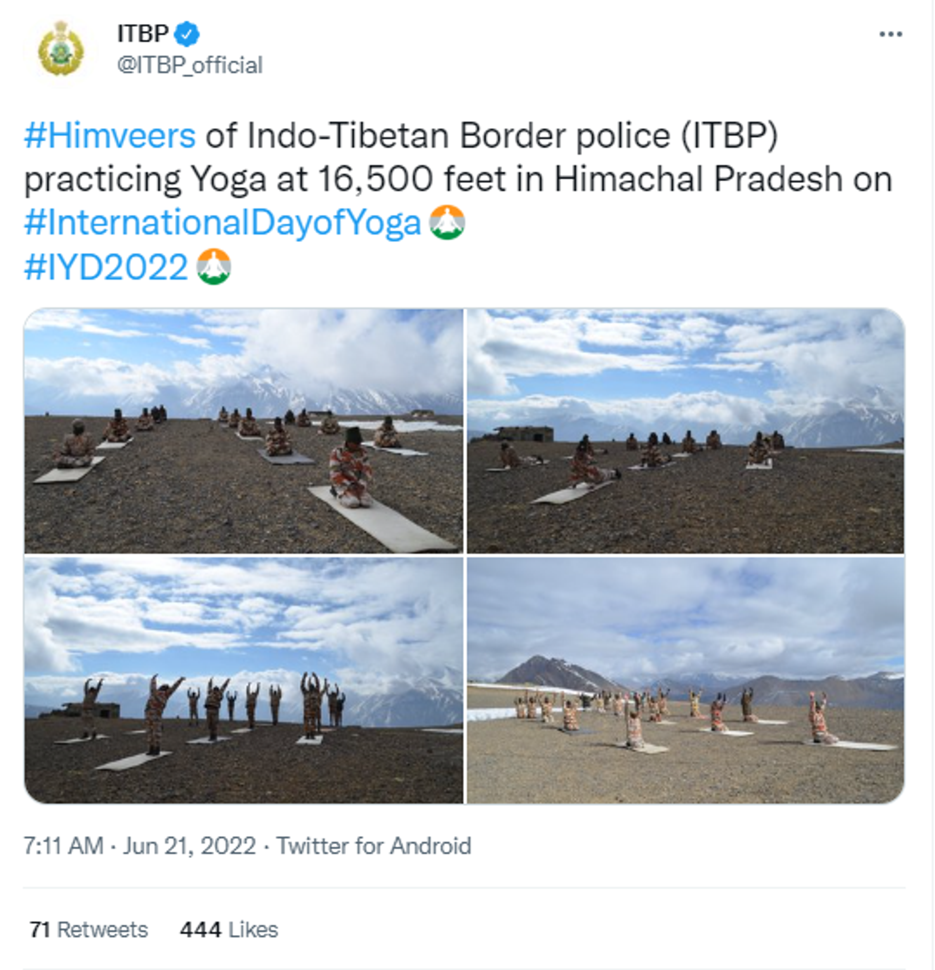 ITBP Troopers Performing Yoga in Himachal Pradesh - Sputnik International, 1920, 21.06.2022